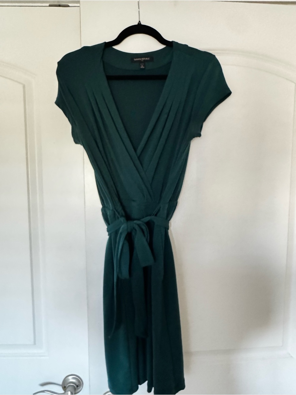 Banana Republic Deep Green Wrap Dress with Tie Waist